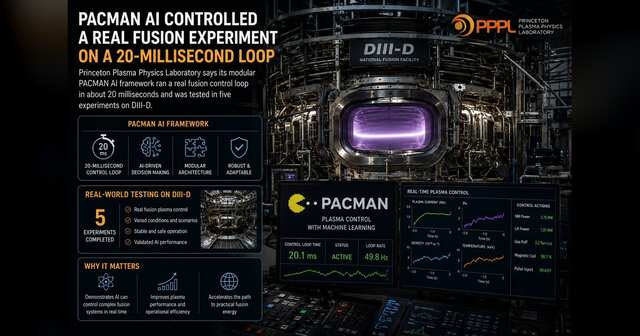 Tokamak fusion experiment controlled by a fast AI feedback system and independent safety hardware.