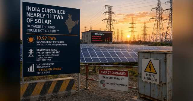 Large solar farms producing power while transmission congestion forces some generation offline.
