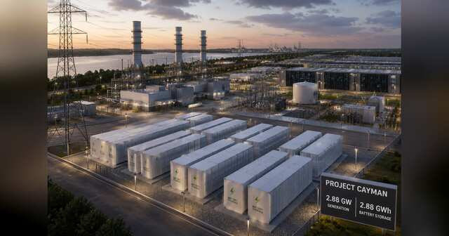 Large datacenter campus co-located with gas generation and utility-scale battery storage.