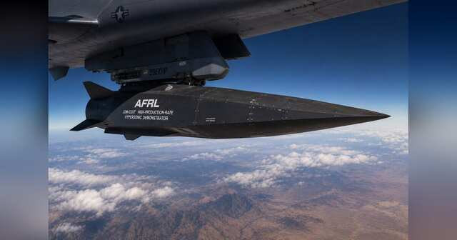 Air-launched hypersonic demonstrator shown in a production and flight-test context.