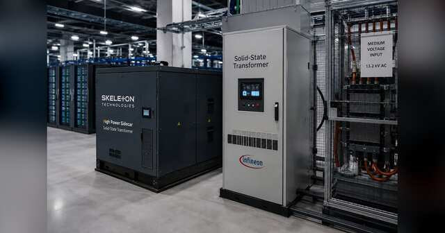 Solid-state transformer converting medium-voltage power directly for a dense AI datacenter.